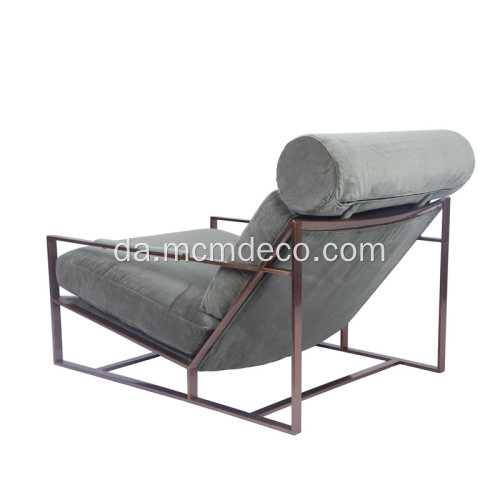 Moderne Milo Baughman Fabric Lounge stol med osmannisk